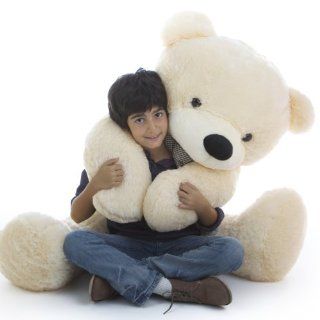 Giant Teddy, Cozy Cuddles   55"   Very Cute & Cuddly, Vanilla Cream Plush teddy Bear, by Giant Teddy: Toys & Games