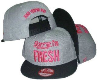 Sorry I'm Fresh Cap/hats (Gray . Black Brim and Pink Logo) : Sports Fan Beanies : Sports & Outdoors