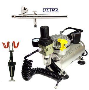 Airbrush Komplettset: Ultra + TC 108 +Schlauch + 2 fach Halter: Spielzeug