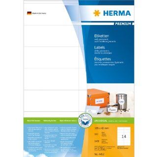 Herma 4452 Etiketten Premium A4 105x42 mm Papier matt 1400 Stck: Bürobedarf & Schreibwaren