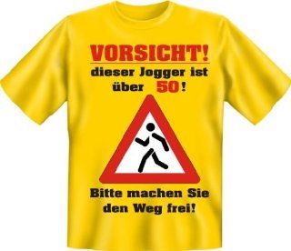 Lustige Witzige Coole Sprche Jogging T Shirt   VORSICHTIG! dieser Jogger ist ber 50. Bitte machen Sie den Weg frei!: Sport & Freizeit