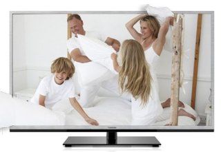 Toshiba 46TL968G 116,8 cm (46 Zoll) 3D LED Backlight Fernseher, EEK A+ (Full HD, 200Hz AMR, DVB T2/C/S2, CI+, DLNA, Web TV) silber: Heimkino, TV & Video