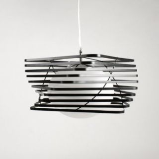 Hngeleuchte Deckenleuchte Pendelleuchte Deckenlampe Opalglas Wei Milchglas lampe Leuchte Schwarze Streifen von Design61: Beleuchtung