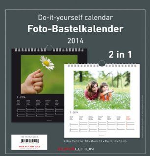 Foto Bastelkalender 2 in 1 schwarz/weiss datiert 21 x 22 cm, Bastelkalender 2014: Alpha Edition: Bücher