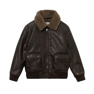 RJR.John Rocha Boys brown faux leather shearling jacket