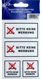 3 Etiketten "BITTE KEINE WERBUNG" Briefkasten Schilder Aufkleber mit Symbol: Baumarkt
