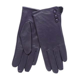 RJR.John Rocha Dark purple leather button gloves