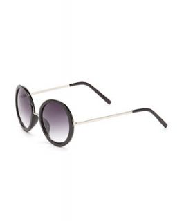 Black Purple Tint Round Sunglasses