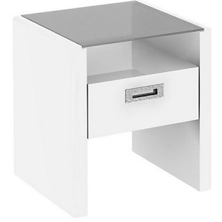 kathy ireland Office by Bush Furniture New York Skyline End Table   Plumeria White   End Tables