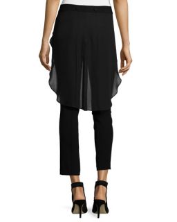 Haute Hippie Skinny Cropped Pants W/Tail, Black