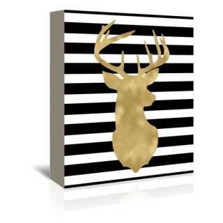 Deer Head Right Face Painting Print on Wrapped Canvas by Americanflat