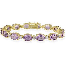 Glitzy Rocks 18k Gold over Sterling Silver 23.1 CTW Amethyst and