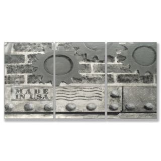 Industrial USA Triptych 3 pc Wall Plaque Set