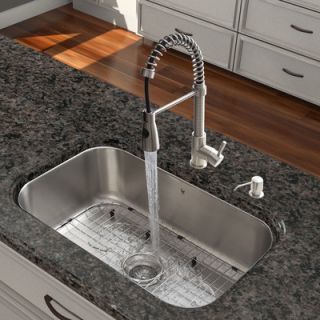 Vigo Platinum 30 x 18 All in One Undermount Kitchen Sink with Faucet
