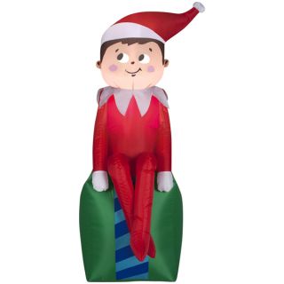 Elf on Present Indoor/ Outdoor Inflatable