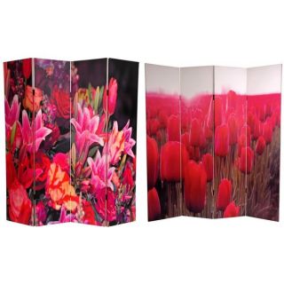 Canvas Double sided 6 foot Spring Flowers Room Divider (China)