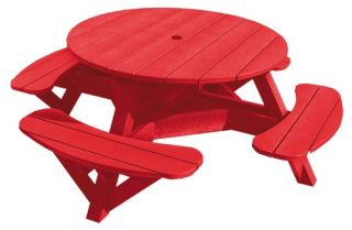 CR Plastic Generations 51 in. Round Recycled Plastic Picnic Table   Picnic Tables