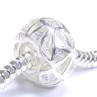 Queenberry Sterling Silver Ball Bead Clear Crystal Birthstone April