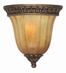 Espresso Finish Amber Glass Shade 1 light Wall Sconce  