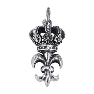 Silver Remarkable Fleur de Lis Crown Pendant (Thailand)  