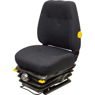 K & M Uni Pro 411 High-Back Mechanical Suspension Seat — Black, Fabric, Model# 8362  Construction   Agriculture Seats