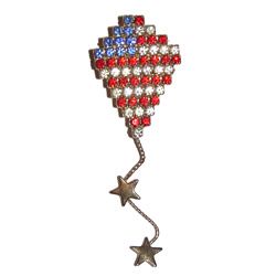 Detti Originals Brass Red, White and Blue Crystal Kite Pin  