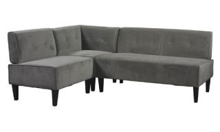 Linon Moda Gray Corner Banquette