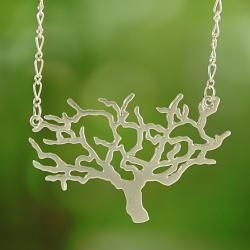 Silvertone Cut out Tree Necklace (Thailand)   Shopping