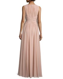 Donna Morgan Paloma Sleeveless Ruched Gown