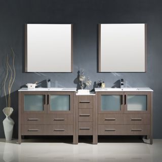 Torino 84 Double Modern Bathroom Vanity Set with Mirror