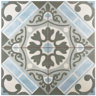 EliteTile Evaso 17.63 x 17.63 Ceramic Field Tile in Azul