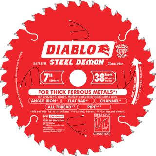 Diablo Steel Demon Circular Saw Blade — 7in., 38 Tooth, For Ferrous Metals, Model# D0738F  Circular Saw Blades