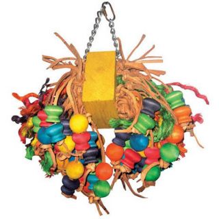 A and E Cage Co. Medium Rope and Wood Beaded Bird Toy   Bird Cage Accessories