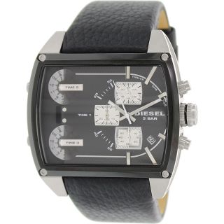 Diesel Mens Mothership DZ7326 Black Leather Quartz Watch  