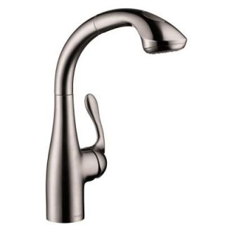 Allegro E Single Handle Pull Out Sprayer Kitchen Faucet in Steel Optik 06461860
