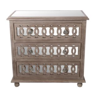 Privilege 3 Drawer Mirrored Accent Chest