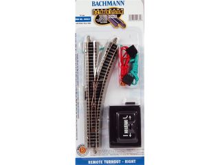 Bachmann N Scale Train E Z Track System Nickel Silver/Gray Remote Turnout Right 44862