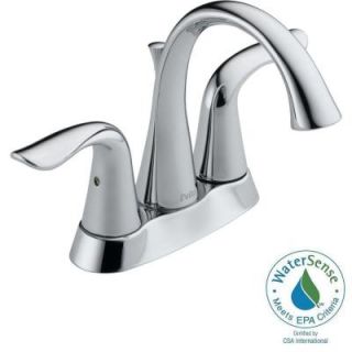 Delta Lahara 4 in. Centerset 2 Handle High Arc Bathroom Faucet in Chrome with Pop Up 2538 TP DST