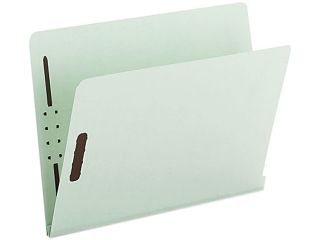 Smead 34715 Two Inch Expansion Folder, Two Fasteners, End Tab, Letter, Gray Green, 25/Box