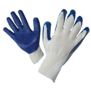 G & F Large String Knit Palm Latex Dipped Gloves in Blue (300 Case) 3108 25