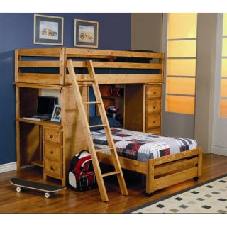 Wildon Home ® Enchanted Twin over Twin L Shaped Bunk Bed with Desk