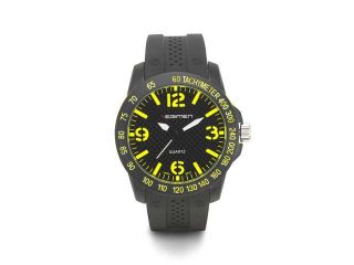 Men's USMC Regimen RW1011 Classic Analog Watch with Black Case, Faux Carbon Fiber Dial and Yellow Markings