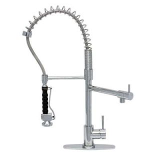 Vigo Single Handle Pull Down Sprayer Kitchen Faucet with Deck Plate in Chrome VG02007CHK1