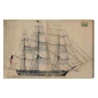 Art Remedy USS Constitution Sail Plan 1817 Canvas Wall Art   Wall Art