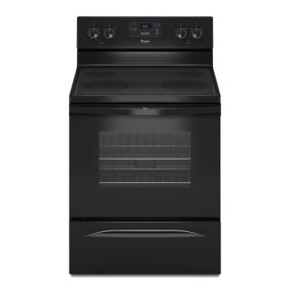 Whirlpool Smooth Surface Freestanding 4.8 cu ft Self Cleaning Electric Range (Black) (Common: 30 in; Actual: 29.87 in)