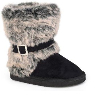 Brinley Co. Girls' Buckle Accent Faux Fur Boots