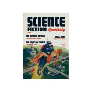 Science Fiction Quarterly: Rocket Man Kidnaps Woman Print (Canvas 20x30)