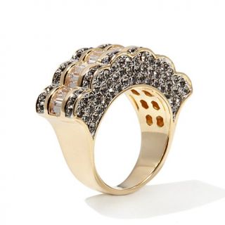 AKKAD "Dressed to Thrill" Baguette and Pavé Goldtone Saddle Ring   7755498