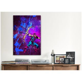 iCanvas Marvel Comics Hawkeye with Bow and Arrow Painted Grunge Canvas