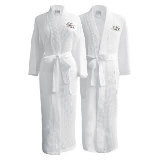 Conrad Egyptian Cotton Mr. & Mrs. Waffle Spa Robe Set   17696325